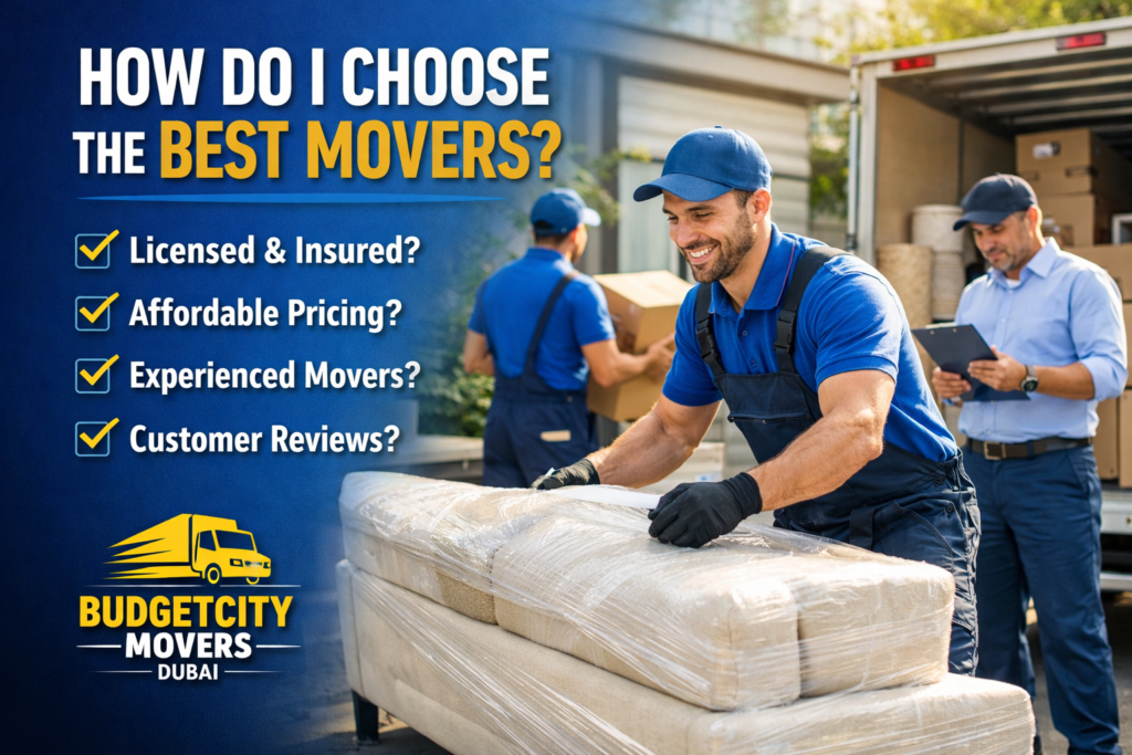 How do I choose the best movers – professional licensed and insured movers packing furniture by Budget City Movers