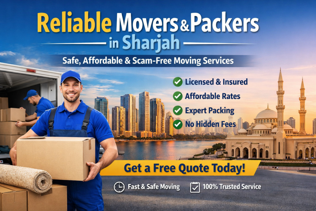 Looking for Movers and Packers in Sharjah? Enjoy safe, affordable & scam-free moving with expert packing, fast service & transparent pricing.