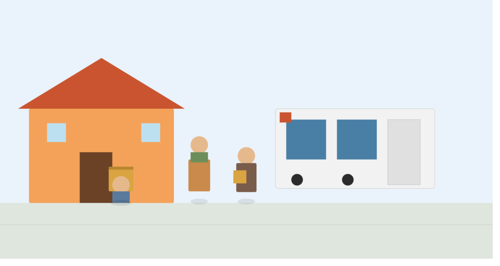 Villa movers team carrying furniture and boxes from a villa to a moving truck in Dubai